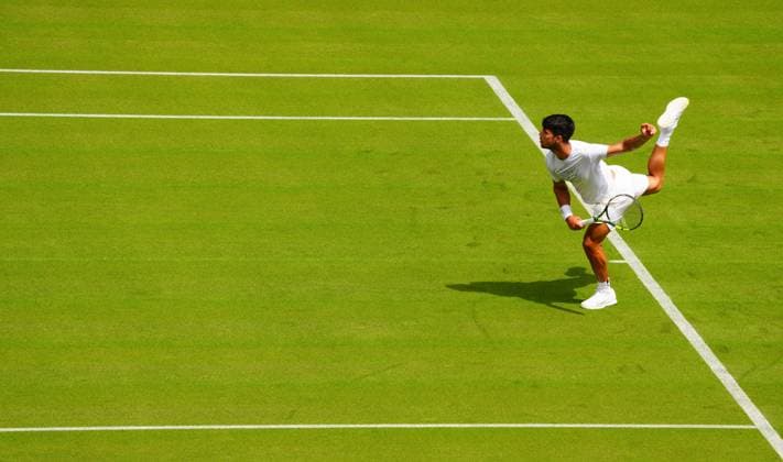 Carlos Alcaraz practices on Centre Court Wimbledon Tennis Championships, Practice and Previews, The All England Lawn Tennis and Croquet Club, London, UK - 27 Jun 2024  Copyright: xJavierxGarcia Shutterstockx 14560174ax
