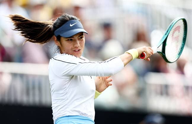 Emma Raducanu of Great Britain during their Quarter Final match. Rothesay International Eastbourne, Day 5, Tennis, Devonshire Park, Eastbourne, UK - 27 June 2024  Copyright: xJamesxMarsh Shutterstockx 14555505cm
