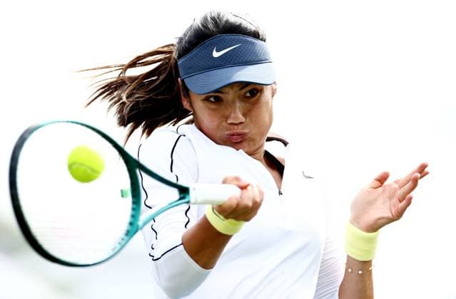 Emma Raducanu of Great Britain during their Quarter Final match. Rothesay International Eastbourne, Day 5, Tennis, Devonshire Park, Eastbourne, UK - 27 June 2024  Copyright: xJamesxMarsh Shutterstockx 14555505cg