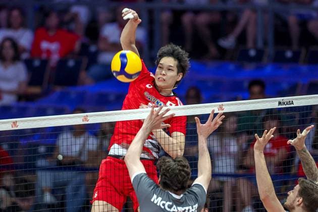 27.06.2024 LODZ ATLAS ARENA ARENA SIATKOWKA MEZCZYZN ( MEN S VOLLEYBALL ) FIVB VOLLEYBALL NATIONS LEAGUE MENÕS FINAL , SIATKOWKA LIGA NARODOW MEZCZYZN TURNIEJ FIBALOWY 1 4 MECZ FINALU 1 4 JAPONIA - KANADA ( JAPAN - CANADA) NZ AKIHIRO YAMAUCHI FOTO JAKUB PIASECKI CYFRASPORT NEWSPIX.PL --- Newspix.pl  20240627JPCS3005