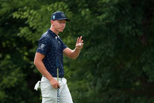 Rocket Mortgage Classic Matti Schmid of Germany acknowledges the fans after finihing the 7th hole during the first round of the Rocket Mortgage Classic at Detroit Golf Club on Thursday, June 27, 2024 in Detroit, Michigan. Detroit Michigan United States  Copyright: xAmyxLemusx originalFilename:lemus-rocketmo240627_npMmq.jpg