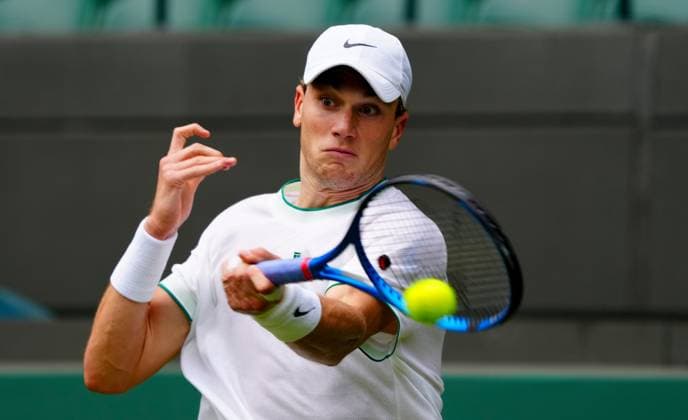 Jack Draper practices on Court One Wimbledon Tennis Championships, Practice and Previews, The All England Lawn Tennis and Croquet Club, London, UK - 27 Jun 2024  Copyright: xJavierxGarcia Shutterstockx 14560174dz