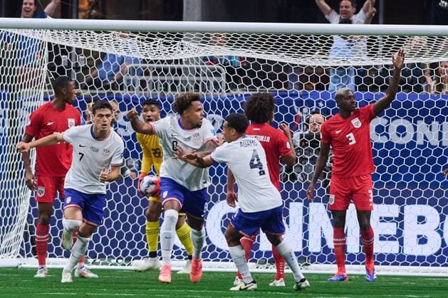RECORD DATE NOT STATED Copa America USA 2024 Panama vs United States Weston McKennie celebrates scoring a goal which was later disallowed after a VAR review during the CONMEBOL Copa America 2024 group C match between Panama and United States (USA), at Mercedes Benz Stadium, on June 27, 2024 in Atlanta, Georgia, United States. ATLANTA GEORGIA UNITED STATES  Copyright: xJONATHANxDUENASx 20240627170814_CA_GC_2024_PAN_USA_MCKENNIE52