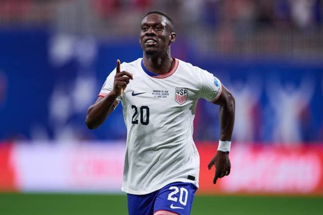RECORD DATE NOT STATED Copa America USA 2024 Panama vs United States Folarin Balogun celebrates his goal 0-1 of United States during the CONMEBOL Copa America 2024 group C match between Panama and United States (USA), at Mercedes Benz Stadium, on June 27, 2024 in Atlanta, Georgia, United States. ATLANTA GEORGIA UNITED STATES  Copyright: xJosexLuisxMelgarejox 20240627174008_CA_GC_2024_PAN_USA_BALOGUN107
