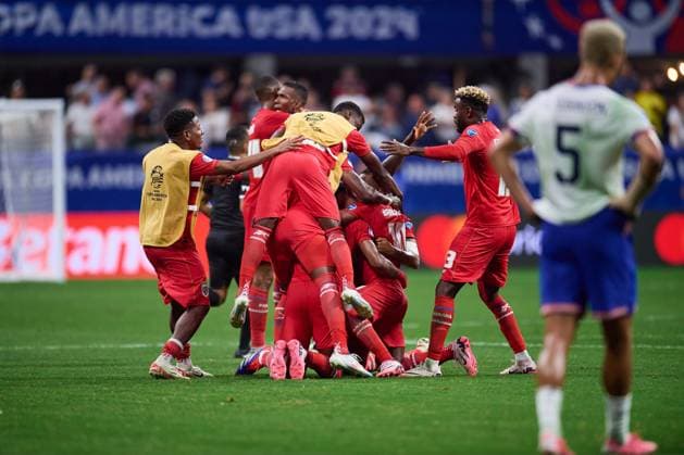 Sport Bilder des Tages RECORD DATE NOT STATED Copa America USA 2024 Panama 2-1 United States Jose Fajardo celebrates his goal 2-1 of Panama during the CONMEBOL Copa America 2024 group C match between Panama and United States (USA), at Mercedes Benz Stadium, on June 27, 2024 in Atlanta, Georgia, United States. ATLANTA GEORGIA UNITED STATES  Copyright: xJosexLuisxMelgarejox 20240627191205_CA_GC_2024_PAN_USA_FAJARDO241