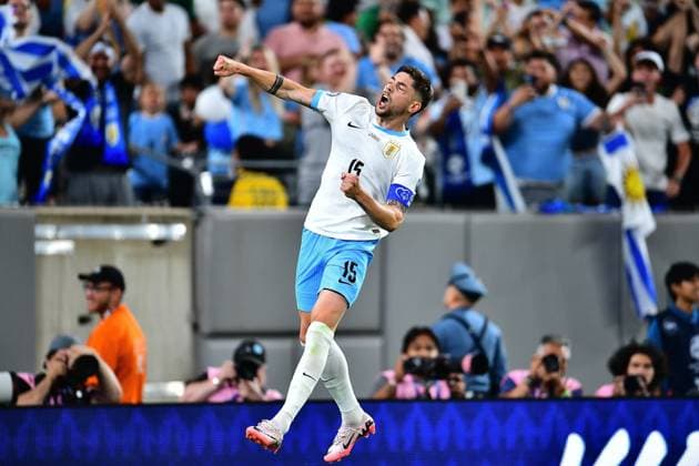 RECORD DATE NOT STATED Copa America USA 2024 Uruguay 5-0 Bolivia Federico Valverde celebrates his goal 4-0 of Uruguay during the CONMEBOL Copa America 2024 group C match between Uruguay and Bolivia, at MetLife Stadium, on June 27, 2024 in East Rutherford, New Jersey, United States. EAST RUTHERFORD NEW JERSEY UNITED STATES  Copyright: xAdrianxMaciasx 20240627220848_CA_GC_2024_URU_BOL_VALVERDE57