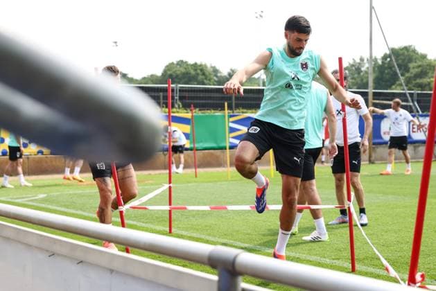 SOCCER - UEFA EURO, EM, Europameisterschaft,Fussball 2024 BERLIN,GERMANY,28.JUN.24 - SOCCER -UEFA EURO 2024, OEFB, Oesterreichischer Fussball-Bund, training. Image shows Florian Grillitsch (AUT).  GEPAxpictures xArminxRauthner