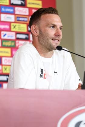 SOCCER - UEFA EURO, EM, Europameisterschaft,Fussball 2024 BERLIN,GERMANY,28.JUN.24 - SOCCER -UEFA EURO 2024, OEFB, Oesterreichischer Fussball-Bund, press conference, PK, Pressekonferenz Image shows Andreas Weimann (AUT). GEPAxpictures xArminxRauthner