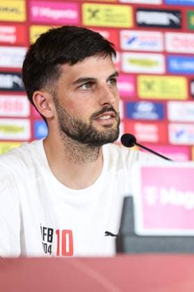SOCCER - UEFA EURO, EM, Europameisterschaft,Fussball 2024 BERLIN,GERMANY,28.JUN.24 - SOCCER -UEFA EURO 2024, OEFB, Oesterreichischer Fussball-Bund, press conference, PK, Pressekonferenz Image shows Florian Grillitsch (AUT). GEPAxpictures xArminxRauthner