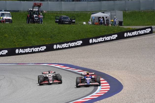 28 06 2024, Red Bull Ring, Spielberg, Formula 1 Grand Prix of Austria 2024 , in the picture Yuki Tsunoda JPN , Visa Cash App RB Formula One Team, Kevin Magnussen DNK , Haas F1 Team Defodi 506 20240628 hbr 4347 Defodi-506