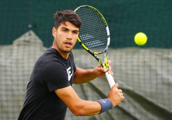 Carlos Alcaraz practices Wimbledon Tennis Championships, Practice and Previews, The All England Lawn Tennis and Croquet Club, London, UK - 28 Jun 2024  Copyright: xJavierxGarcia Shutterstockx 14560178bc