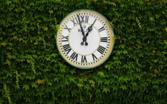 The Rolex clock at the Royal Box End of Centre Court Wimbledon Tennis Championships, Practice and Previews, The All England Lawn Tennis and Croquet Club, London, UK - 28 Jun 2024  Copyright: xJavierxGarcia Shutterstockx 14560178dp