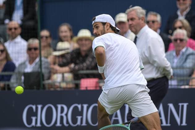 Lorenzo Musetti winner of the first match during the Giorgio Armani Tennis Classic at the Hurlingham Club, London, UK on 28 June 2024. Copyright: xPhilxHutchinsonx 41280011