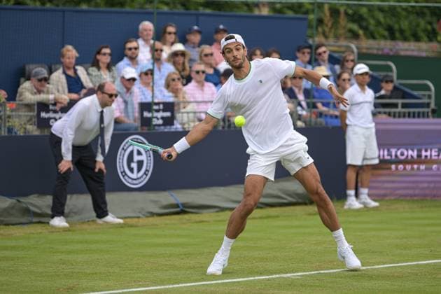 Lorenzo Musetti winner of the first match during the Giorgio Armani Tennis Classic at the Hurlingham Club, London, UK on 28 June 2024. Copyright: xPhilxHutchinsonx 41280013