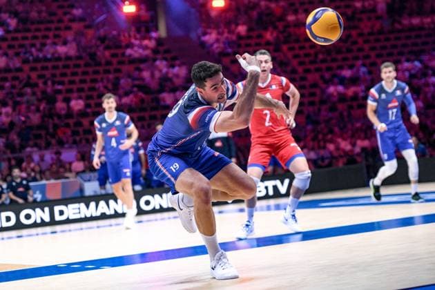 LODZ 28.06.2024 MECZ SIATKARSKA LIGA NARODOW 2024 PILKA SIATKOWA --- FIVB VOLLEYBALL NATIONS LEAGUE MATCH: WLOCHY - FRANCJA --- ITALY - FRANCE N Z JEAN PATRY FOT. PAWEL PIOTROWSKI 400mm.pl NEWSPIX.PL --- Newspix.pl POLAND OUT!  20240628PAP007