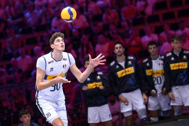 LODZ 28.06.2024 MECZ SIATKARSKA LIGA NARODOW 2024 PILKA SIATKOWA --- FIVB VOLLEYBALL NATIONS LEAGUE MATCH: WLOCHY - FRANCJA --- ITALY - FRANCE N Z LEANDRO AUSIBIO MOSCA FOT. PAWEL PIOTROWSKI 400mm.pl NEWSPIX.PL --- Newspix.pl POLAND OUT!  20240628PAP019