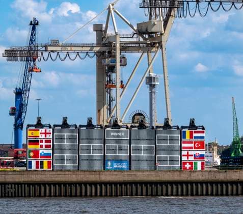 EURO 2024, the worlds largest tournament tree in the port of Hamburg