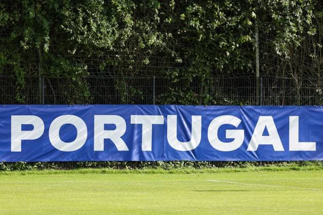 EM 2024 Portugal training in Marienfeld on 28 06 2024 Portugal banner tarpaulin poster at the training ground MH