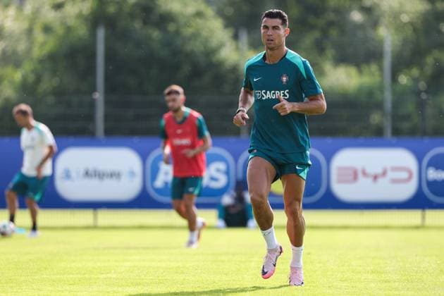 EM 2024 Portugal training in Marienfeld on 28 06 2024 Portugal players during training, including Cristiano Ronaldo 7, Portugal MH