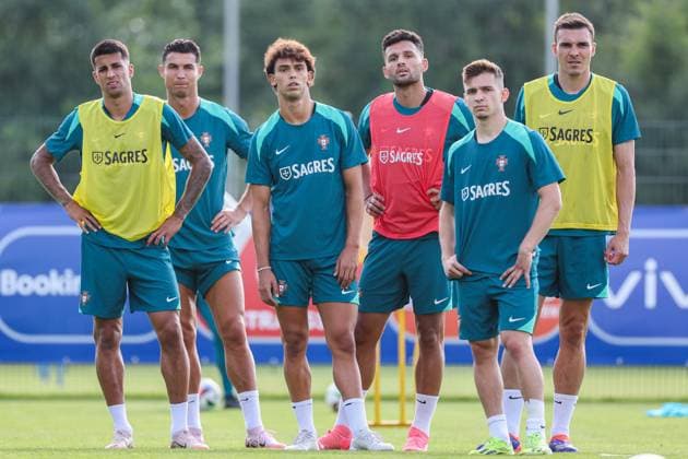 EM 2024 Portugal training in Marienfeld on 28 06 2024 Portugal players at training, including Joao Cancelo 20, Portugal , Joao Felix 11, Portugal MH