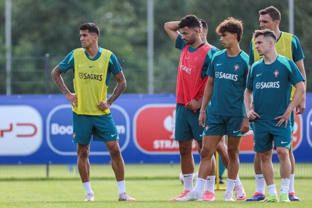 EM 2024 Portugal training in Marienfeld on 28 06 2024 Portugal players at training, including Joao Cancelo 20, Portugal , Joao Felix 11, Portugal MH
