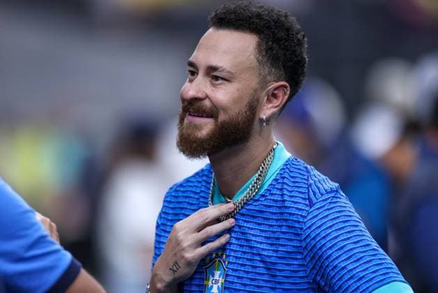 June 28, 2024, Las Vegas, Nv, UNITED STATES: digital influencier Fred Bruno of Brazil during a match against Paraguay in Group D of the Copa America at the ..Allegiant Stadium in Las Vegas in the United States this Friday, June 28, 2024 Las Vegas UNITED STATES - ZUMAv122 20240628_aap_v122_039 Copyright: xWilliamxVolcovx