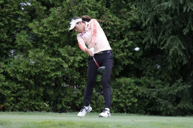 MIDLAND, MI - JUNE 28: LPGA, Golf Damen golfer Chanettee Wannasaen plays her tee shot on the 5th hole during the second round of the LPGA Dow Championship on June 28, 2024, at Midland Country Club in Midland, Michigan. (Photo by Brian Spurlock Icon Sportswire) GOLF: JUN 28 LPGA Dow Championship EDITORIAL USE ONLY Icon24062863