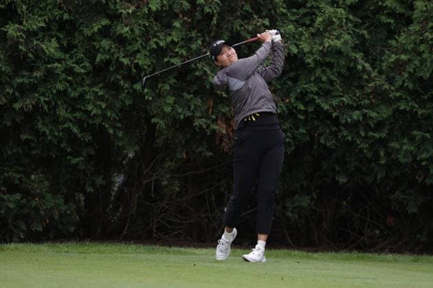 MIDLAND, MI - JUNE 28: LPGA, Golf Damen golfer Annie Park plays her tee shot on the 5th hole during the second round of the LPGA Dow Championship on June 28, 2024, at Midland Country Club in Midland, Michigan. (Photo by Brian Spurlock Icon Sportswire) GOLF: JUN 28 LPGA Dow Championship EDITORIAL USE ONLY Icon24062865