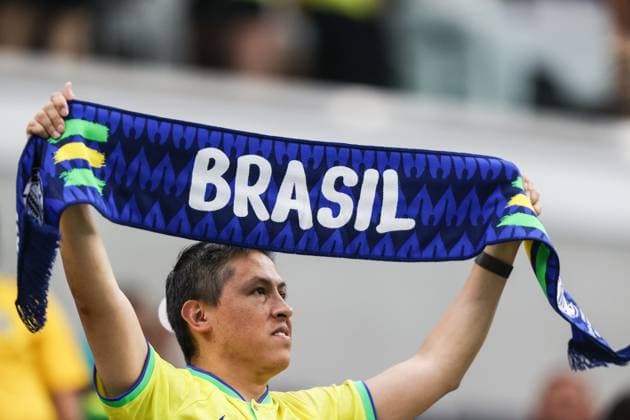 SOCCER: Copa America Group D Stage Paraguay vs Brazil JUN 28 June 28, 2024: A Brazil fan shows support for his team prior to the start of the CONMEBOL Copa America Group D Stage match at Allegiant Stadium between Paraguay vs Brazil on June 28, 2024 in Las Vegas, NV. Christopher Trim CSM. (Credit Image: Â Christopher Trim Cal Media) Las Vegas Nevada United States of America EDITORIAL USE ONLY Copyright: xx ZUMA-20240628_zma_c04_117.jpg ChristopherxTrimx csmphotothree267574