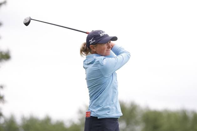 MIDLAND, MI - JUNE 28: LPGA, Golf Damen golfer Stacy Lewis plays her tee shot on the 4th hole during the second round of the LPGA Dow Championship on June 28, 2024, at Midland Country Club in Midland, Michigan. (Photo by Brian Spurlock Icon Sportswire) GOLF: JUN 28 LPGA Dow Championship EDITORIAL USE ONLY Icon24062877