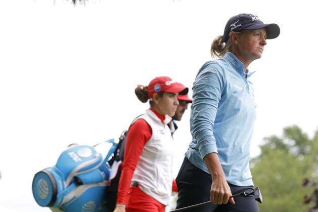 MIDLAND, MI - JUNE 28: LPGA, Golf Damen golfer Stacy Lewis walks the 4th hole during the second round of the LPGA Dow Championship on June 28, 2024, at Midland Country Club in Midland, Michigan. (Photo by Brian Spurlock Icon Sportswire) GOLF: JUN 28 LPGA Dow Championship EDITORIAL USE ONLY Icon24062881
