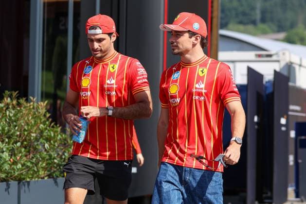 Arrival at the paddock, Carlos Sainz jr Scuderia Ferrari HP , Charles Leclerc Scuderia Ferrari HP , Sprint, Grand Prix of Austria, Motorsport, Men, Formula 1, 29 06 2024 Spielberg Styria Austria Copyright: xkolbert-press ChristianxKolbertx