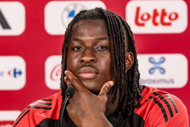 Belgium s Johan Bakayoko pictured during a press conference, PK, Pressekonferenz of Belgian national soccer team Red Devils, Saturday 29 June 2024 at their base camp in Freiberg am Neckar, Germany, during the UEFA EURO, EM, Europameisterschaft,Fussball 2024 European Soccer Championships. On Monday the Red Devils will meet France in the Round of 16. BRUNOxFAHY  x95478957x