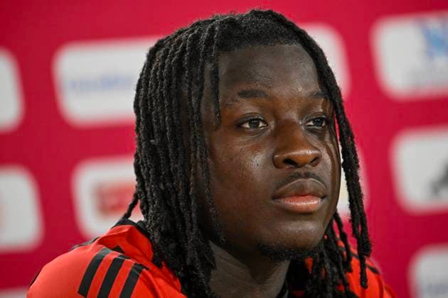 Belgium Media Activities - UEFA EURO, EM, Europameisterschaft,Fussball 2024 29 06 2024 FREIBERG AM NECKA, GERMANY - JUNE 29 : Bakayoko Johan forward of Belgium talking to the press during a press conference, PK, Pressekonferenz of the Belgian Red Devils at the UEFA EURO 2024 European Football Championship tournament on June 29, 2024 in Freiberg am Necka, Germany, 29 06 2024 Freiberg am Necka Germany  Copyright: xPeterxDexVoechtx