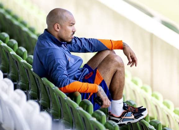 WOLFSBURG - Nigel de Jong, technical director KNVB during a training session of the Dutch national team, Nationalteam in the AOK Stadium on June 29, 2024 in Wolfsburg, Germany. The Dutch national team is preparing for the eighth finals at the European Football Championship in Germany against Romania. ANP KOEN VAN WEEL UEFA EURO, EM, Europameisterschaft,Fussball 2024 Germany 2024 xVIxANPxSportx xxANPxIVx 502324338 originalFilename: 502324338.jpg