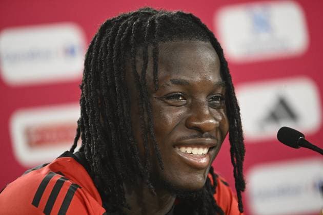 Belgium Media Activities - UEFA EURO, EM, Europameisterschaft,Fussball 2024 29 06 2024 FREIBERG AM NECKA, GERMANY - JUNE 29 : Bakayoko Johan forward of Belgium talking to the press during a press conference, PK, Pressekonferenz of the Belgian Red Devils at the UEFA EURO 2024 European Football Championship tournament on June 29, 2024 in Freiberg am Necka, Germany, 29 06 2024 Freiberg am Necka Germany  Copyright: xPeterxDexVoechtx