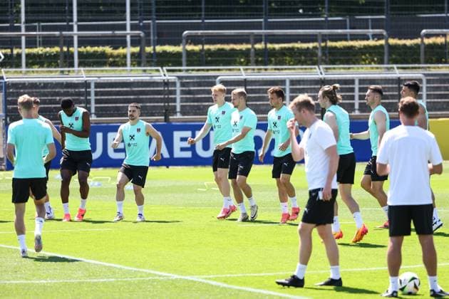 SOCCER - UEFA EURO, EM, Europameisterschaft,Fussball 2024 BERLIN,GERMANY,29.JUN.24 - SOCCER -UEFA EURO 2024, OEFB, Oesterreichischer Fussball-Bund, training. Image shows the team of AUT.  GEPAxpictures xArminxRauthner
