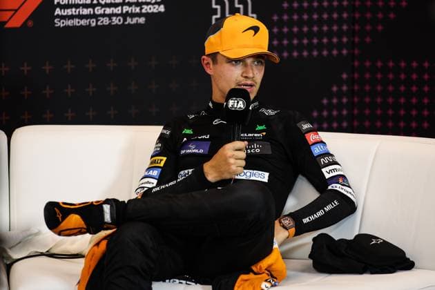 4 Lando Norris GBR, McLaren Formula 1 Team , F1 Grand Prix of Austria at Red Bull Ring on June 29, 2024 in Spielberg, Austria Photo by HOCH ZWEI Spielberg Austria