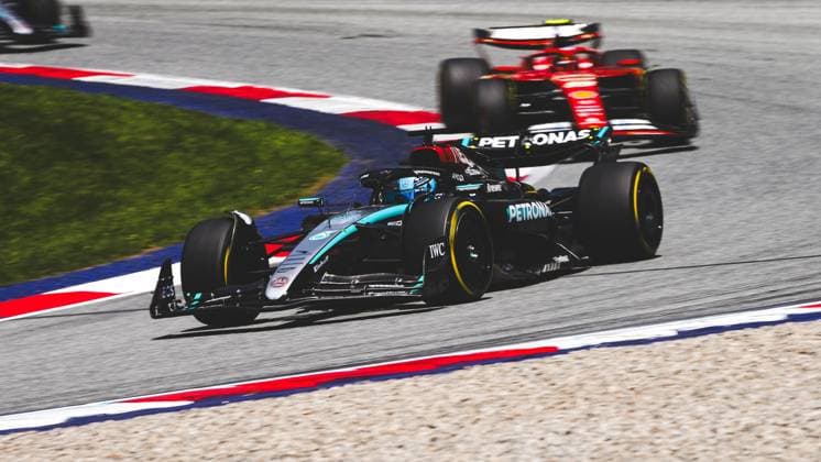 FORMULA 1 - GP of Austria 2024 SPIELBERG,AUSTRIA,29.JUN.24 - MOTORSPORTS, FORMULA 1 - Grand Prix of Austria, Red Bull Ring, sprint race. Image shows George Russell (GBR Mercedes).  GEPAxpictures xDanielxGoetzhaber