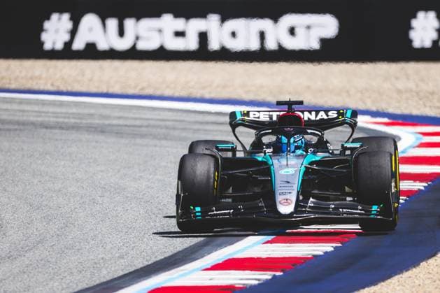 FORMULA 1 - GP of Austria 2024 SPIELBERG,AUSTRIA,29.JUN.24 - MOTORSPORTS, FORMULA 1 - Grand Prix of Austria, Red Bull Ring, sprint race. Image shows George Russell (GBR Mercedes).  GEPAxpictures xDanielxGoetzhaber