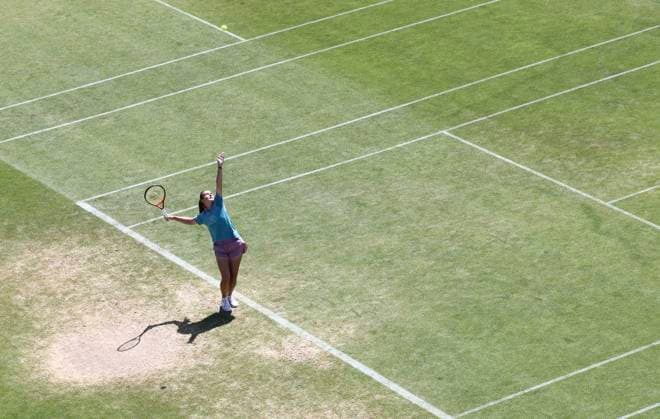 29th June 2024; Devonshire Park, Eastbourne, East Sussex, England: Rothesay International Eastbourne, Day 6, Daria Kasatkina practices ahead of her match against Leylah Fernadez (CAN) in the womens singles final match  ActionPlus12661411 HongboxChen