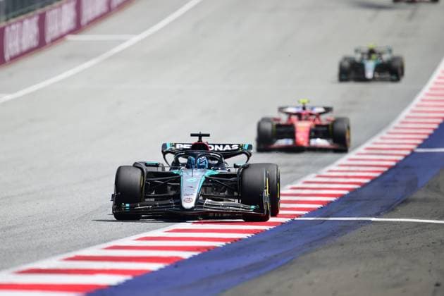 F1 Grand Prix of Austria - Sprint & Qualifying George Russell of Mercedes-AMG Petronas is driving his single-seater during the sprint race of the Austrian GP, the 11th round of the Formula 1 World Championship, WM, Weltmeisterschaft 2024, in Red Bull Ring, Spielberg Bei Knittenfeld, Styria, Austria, on June 29, 2024. Spielberg Bei Knittenfeld Stirya Austria  Copyright: xAndreaxDiodatox originalFilename:diodato-notitle240629_npgPR.jpg