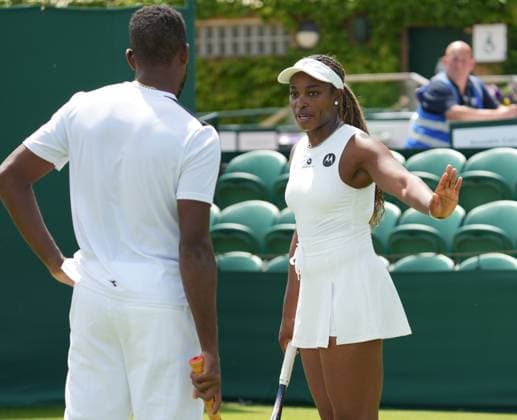 Tennis - 2024 Wimbledon Championships Training practice Coco Gauff (USA) with her trainer 
