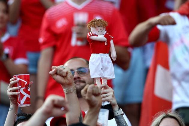 29 06 2024, xtgx, European Football Championship 2024 1 8 Final, Switzerland Italy emspor, v l emotions, fans, atmosphere, flags, logo, Switzerland, white red, spectators, jerseys DFL DFB REGULATIONS PROHIBIT ANY USE OF PHOTOGRAPHS as IMAGE SEQUENCES and or QUASI VIDEO Berlin