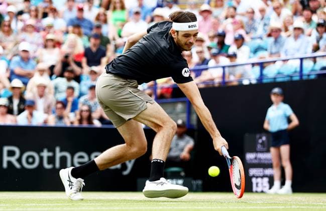 Taylor Fritz of USA during the Men s Singles Final. Rothesay International Eastbourne, Day 7, Tennis, Devonshire Park, Eastbourne, UK - 29 June 2024  Copyright: xJamesxMarsh Shutterstockx 14555509bu