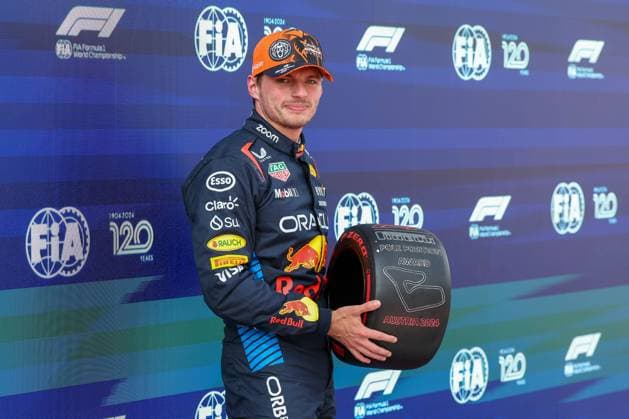 Max Verstappen Red Bull with the Pole Position Award, Qualifying, Austrian Grand Prix, Motorsport, Men, Formula 1, 29 06 2024 Spielberg Styria Austria Copyright: xkolbert-press ChristianxKolbertx