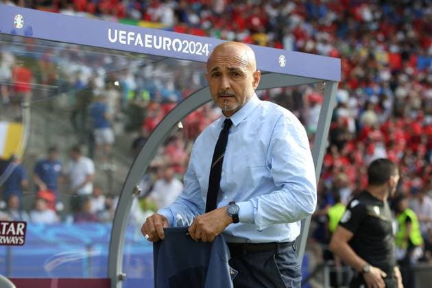 29 06 2024, xtgx, European Football Championship 2024 1 8 Final, Switzerland Italy emspor, v l Coach Head Coach Luciano Spalletti Italy UEFA REGULATIONS PROHIBIT ANY USE OF PHOTOGRAPHS as IMAGE SEQUENCES and or QUASI VIDEO Berlin