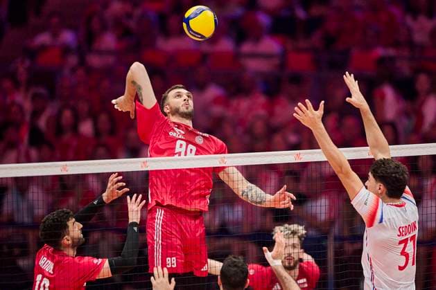 29.06.2024 LODZ, ATLAS ARENA SIATKOWKA MEZCZYZN (VOLLEYBALL) FIVB LIGA NARODOW W SIATKOWCE MEZCZYZN ( FIVB MEN™S VOLLEYBALL NATIONS LEAGUE 2024 POLFINAL LIGI NARODOW 2024 MECZ (GAME) POLSKA - FRANCJA ( POLAND - FRANCE ) NZ NORBERT HUBER FOTO RADOSLAW JOZWIAK CYFRASPORT NEWSPIX.PL --- Newspix.pl POLAND OUT!  RA2_2166