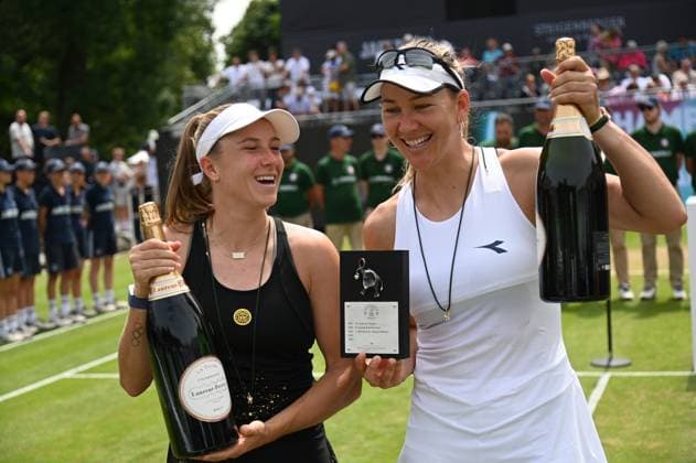 29 06 2024 Bad Homburg vor der Höhe WTA Lawn Tennis Tournament from 22 6 to 29 6 2024 Bad Homburg Open 2024 DOUBLE FINAL between Nicole Melichar Martinez USA Ellen Perez AUS and Veronika KUDERMETOVA Russia Hao Ching Chan TWA Picture shows the winners Melichar Martinez and Perez