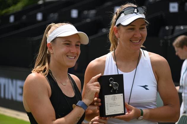 29 06 2024 Bad Homburg vor der Höhe WTA Lawn Tennis Tournament from 22 6 to 29 6 2024 Bad Homburg Open 2024 DOUBLE FINAL between Nicole Melichar Martinez USA Ellen Perez AUS and Veronika KUDERMETOVA Russia Hao Ching Chan TWA Picture shows the winners Melichar Martinez and Perez